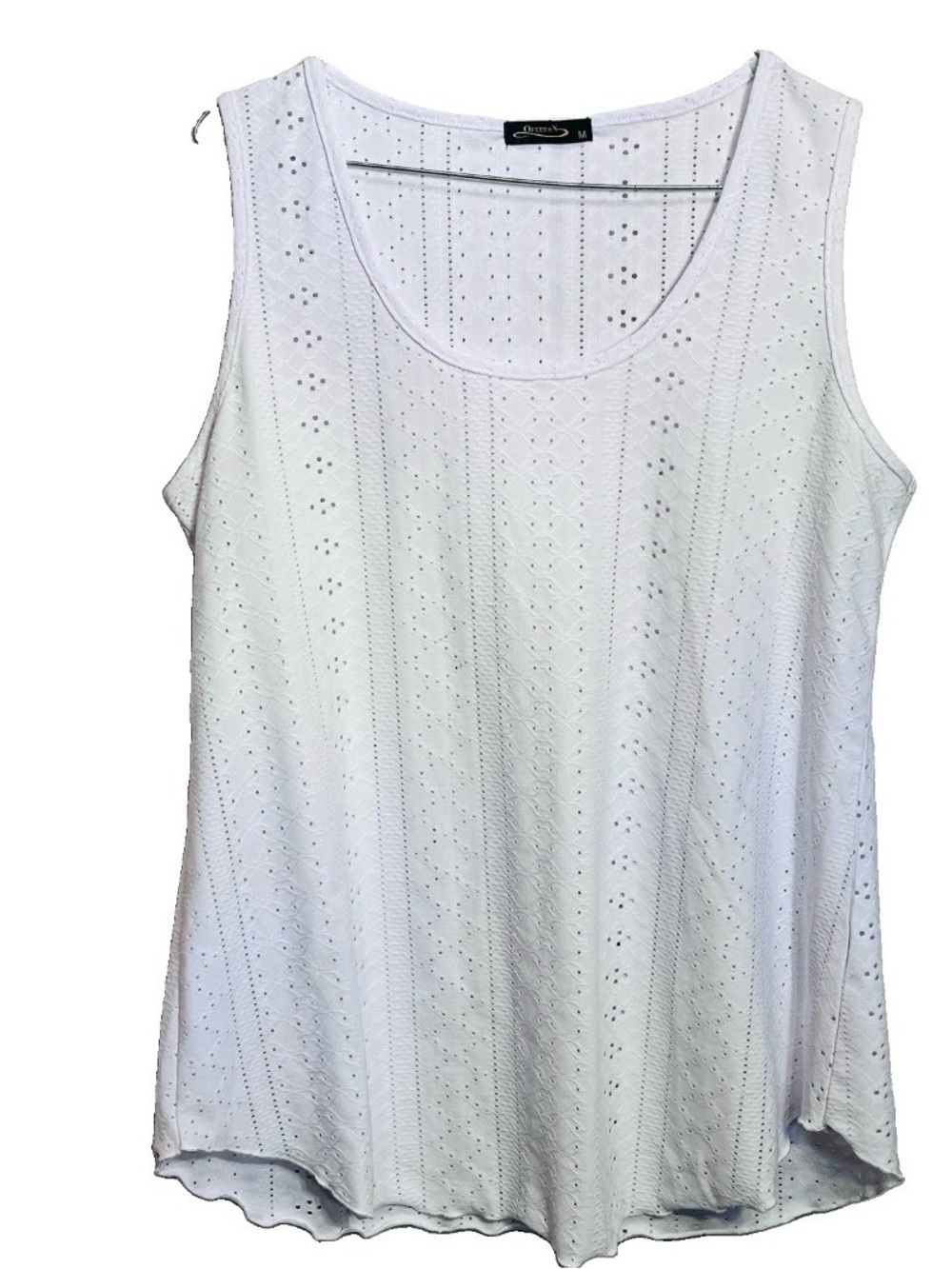 Ofeefan White Eyelet Tank Top Medium
